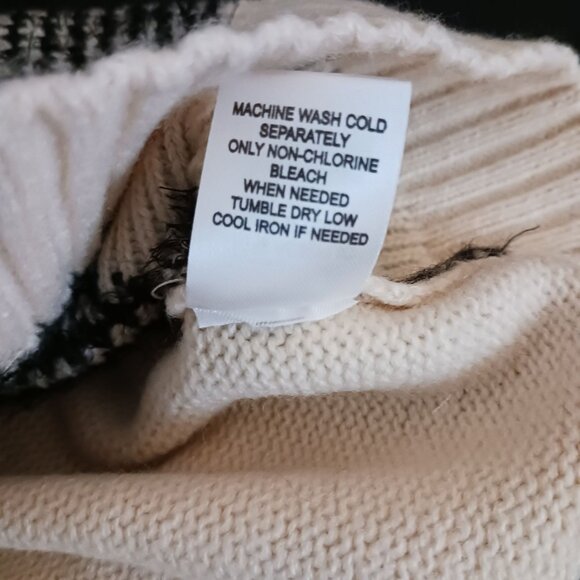 NEW Weatherproof Vintage Buffalo Check Crew Neck Sweater in Whitecap Size L - Picture 11 of 13